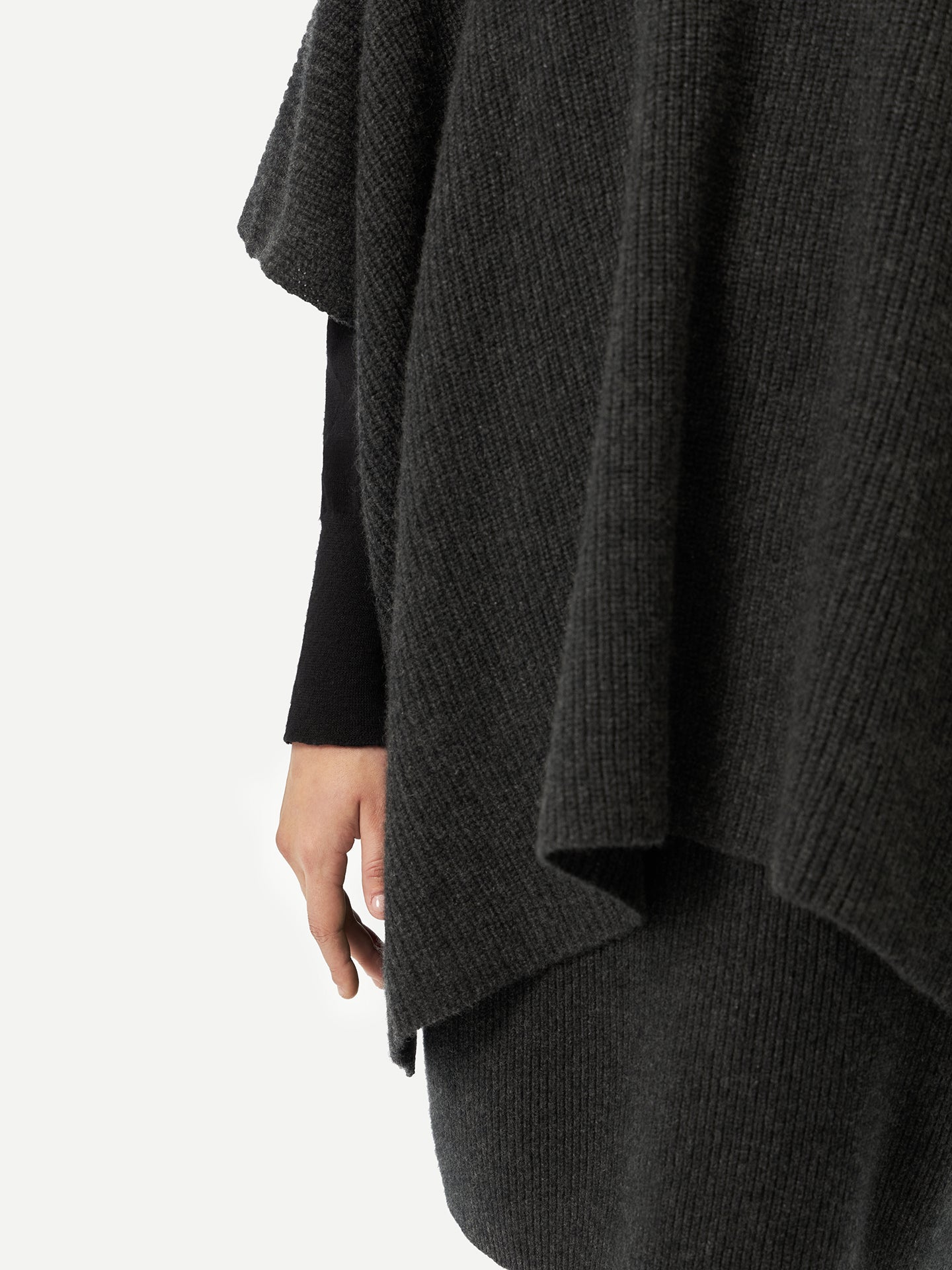 Rib-Knit Cashmere Poncho