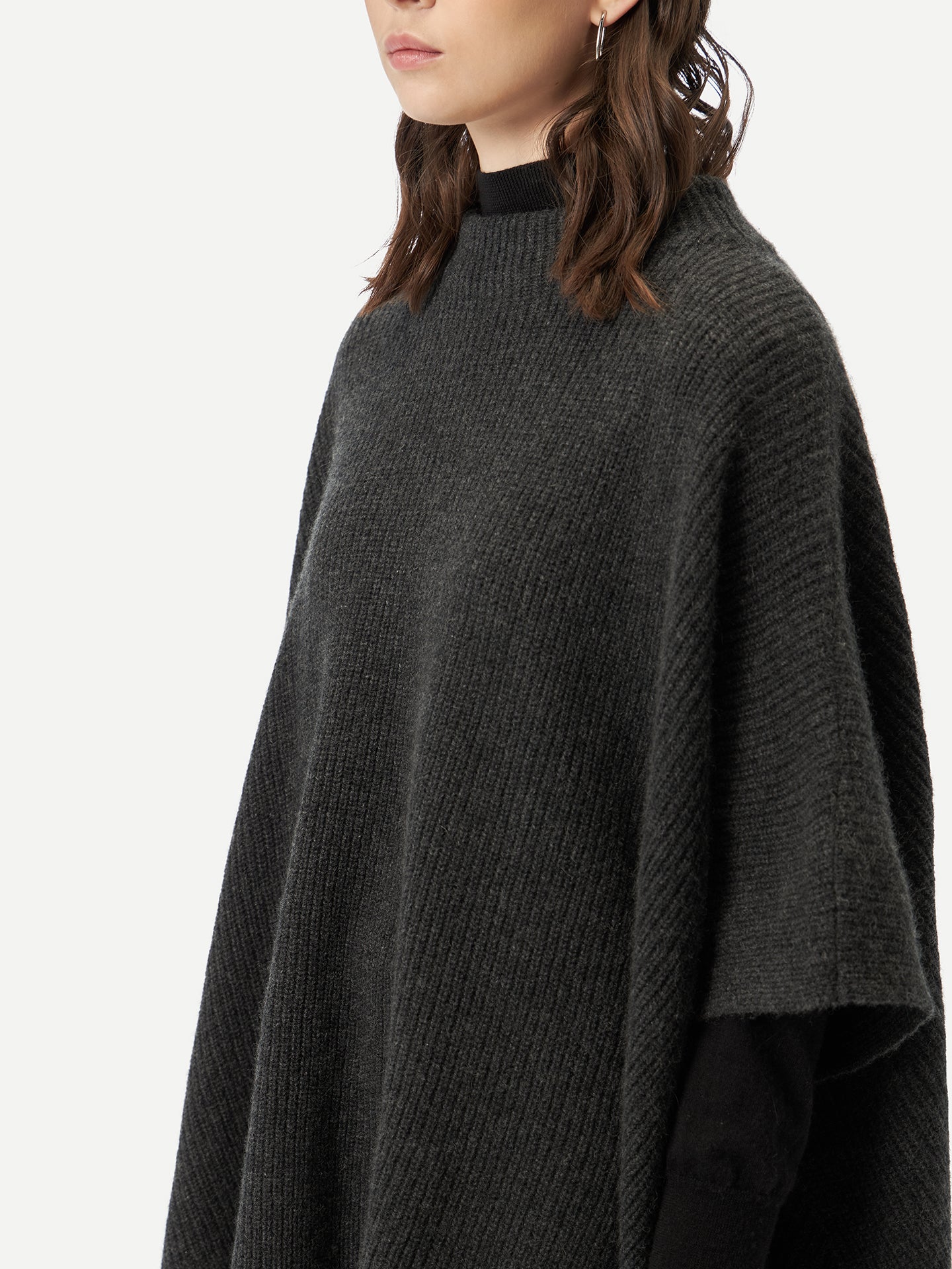 Rib-Knit Cashmere Poncho