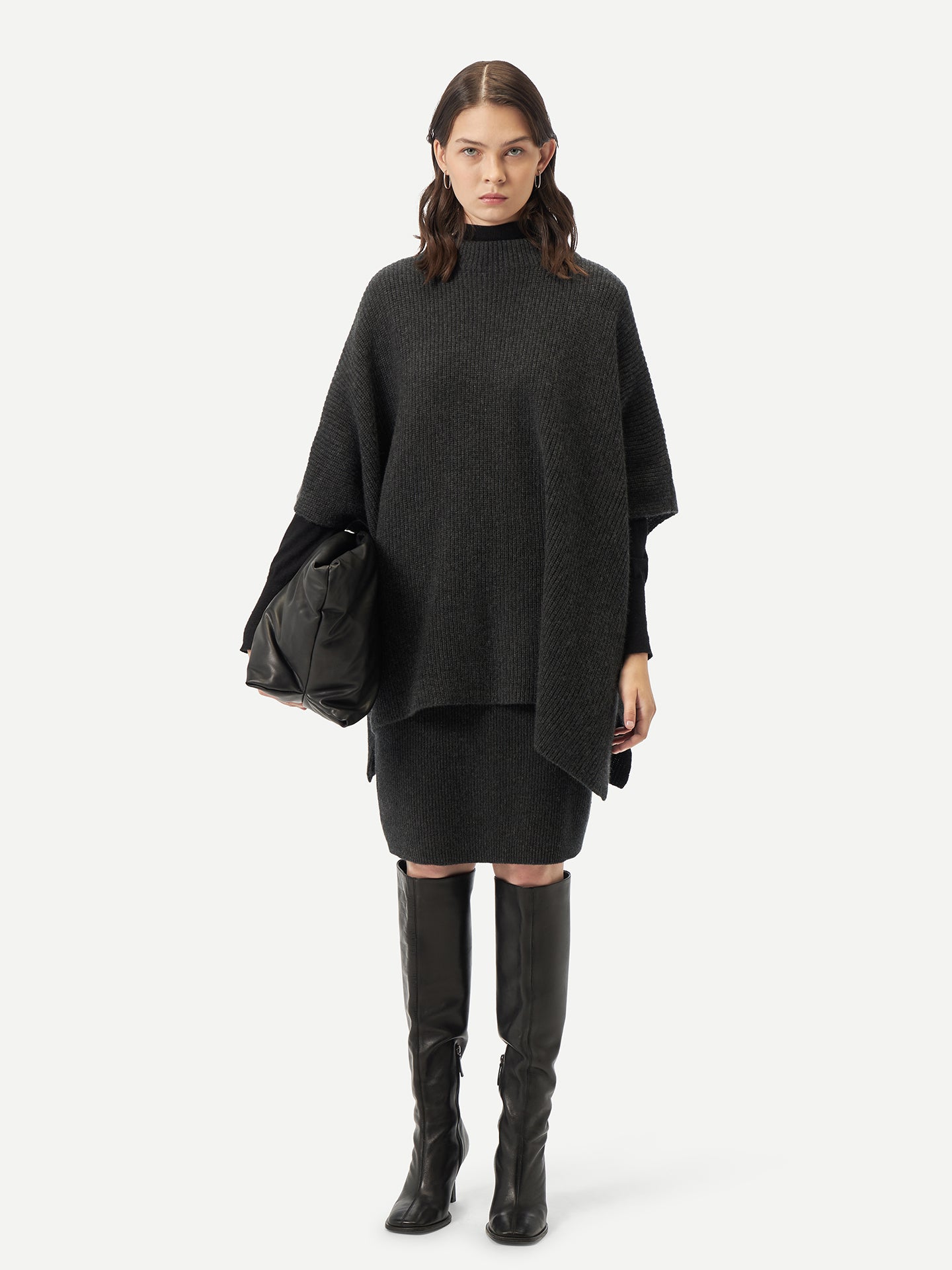 Rib-Knit Cashmere Poncho