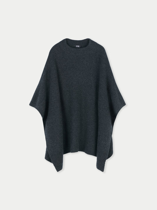 Rib-Knit Cashmere Poncho