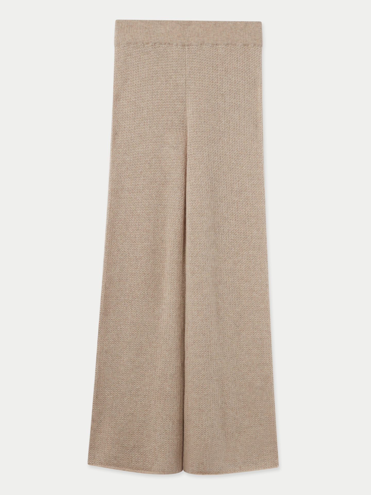 Women's Organic Colour Cashmere Rib-Knit Flare Pants Warm Grey - Gobi Cashmere