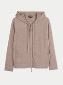 Brown hoodie with a brand logo on a white background #color_taupe