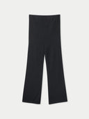 A pair of black wide-leg knitted maternity cashmere pants.  #color_black
