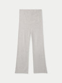 A pair of gray wide-leg knitted maternity cashmere pants displayed against a white background. #color_dawn-blue