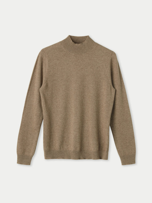 Organic Color Essential Cashmere Mock Neck Sweater
