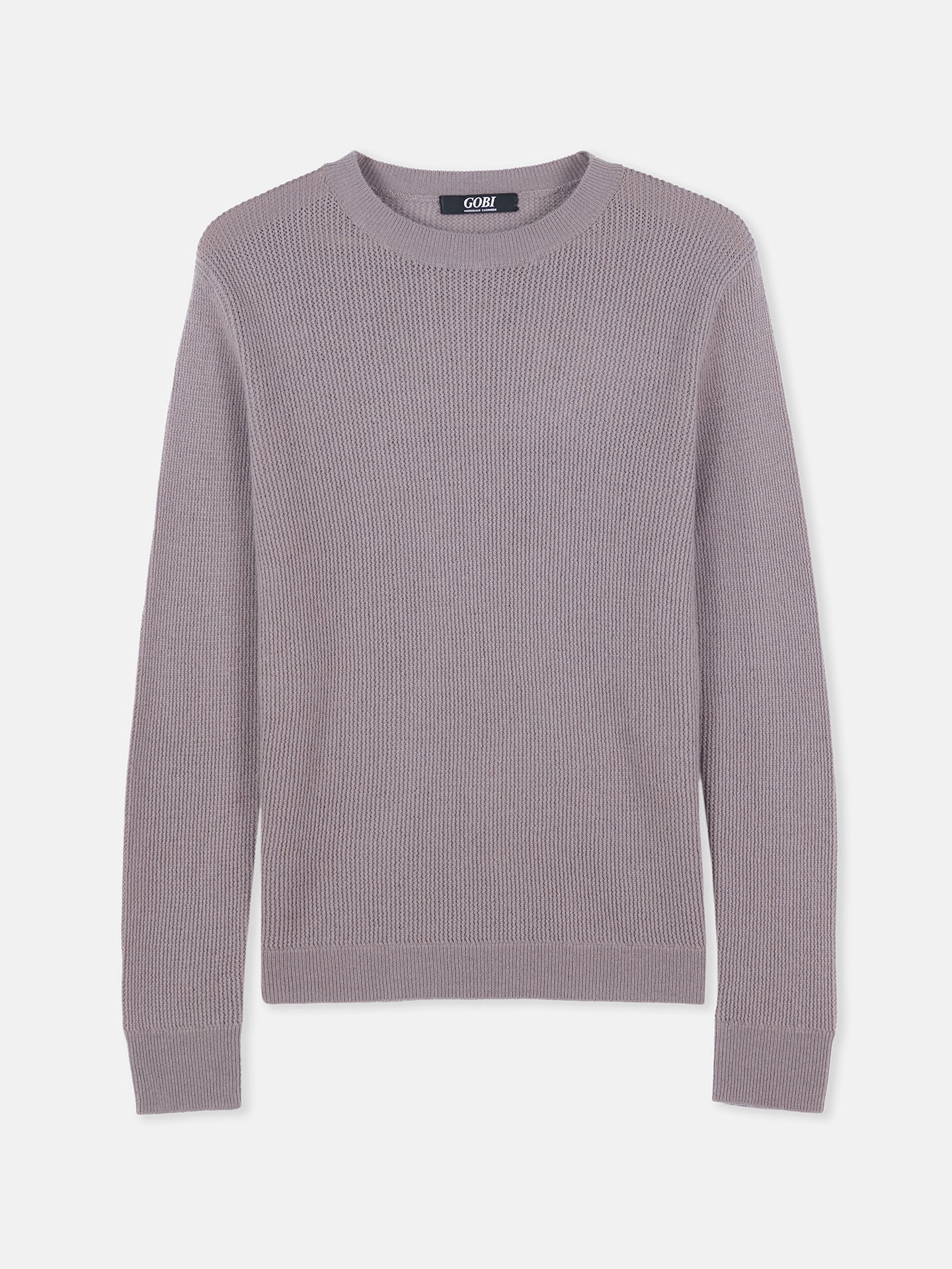 Ajour-Knit Cashmere Crewneck Sweater