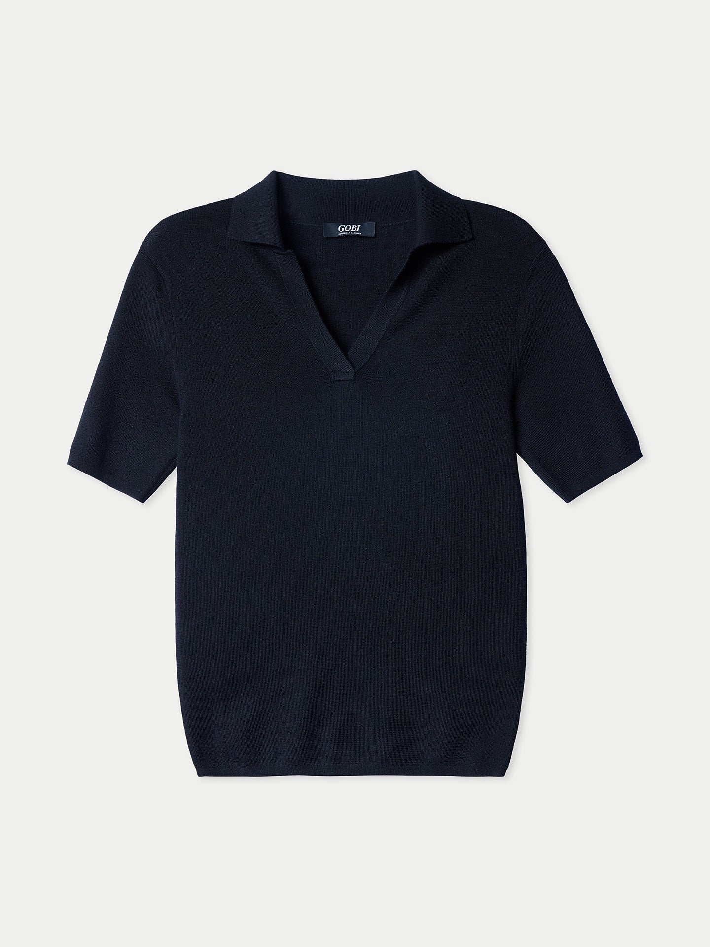 Women‚Äôs Cashmere‚ÄëSilk Polo Shirt in Black | GOBI US