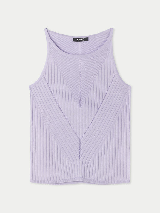 Women's Sleeveless Silk Cashmere Top Purple Heather - Gobi Cashmere