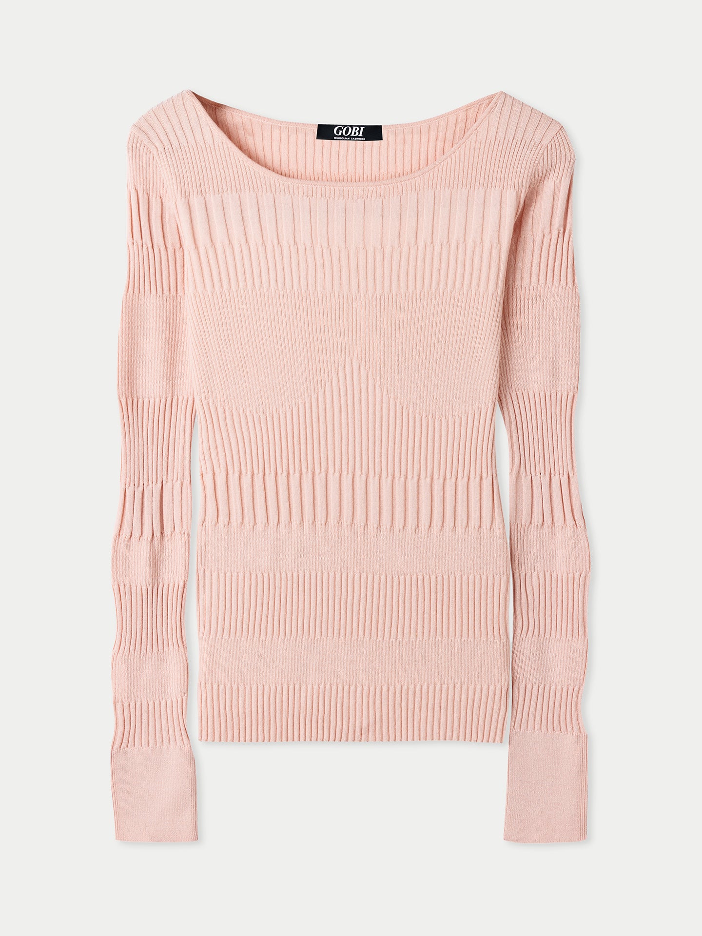 Women's Ribbed Cotton Silk Cashmere Blend Sweater Primrose Pink - Gobi Cashmere