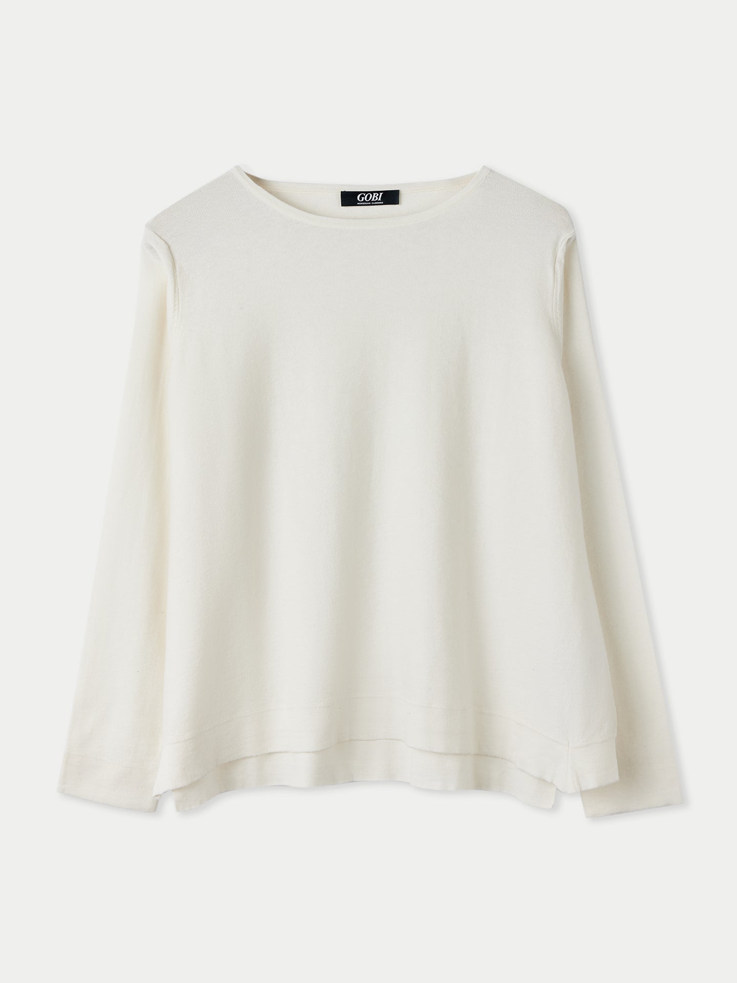 Women's Boatneck Cotton Silk Cashmere Blend Sweater Whisper White - Gobi Cashmere