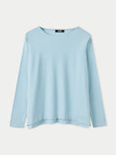 Women's Boatneck Cotton Silk Cashmere Blend Sweater Aquamarine - Gobi Cashmere #color_aquamarine