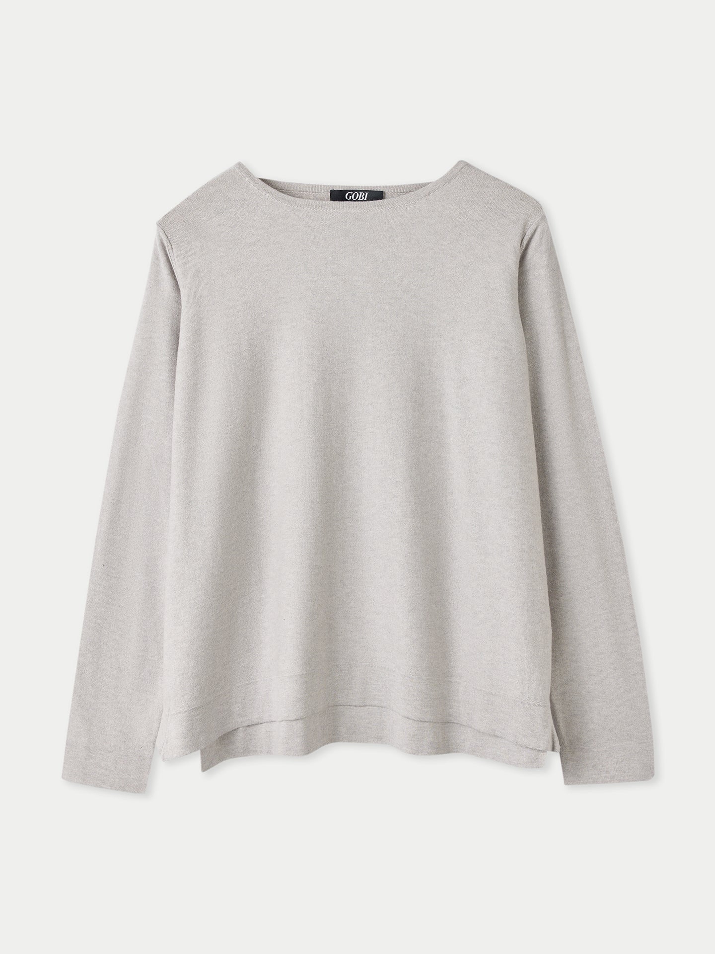 Boatneck Cotton Silk Cashmere Blend Sweater