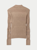 A beige high-neck ribbed cashmere sweater #color_timber-wolf