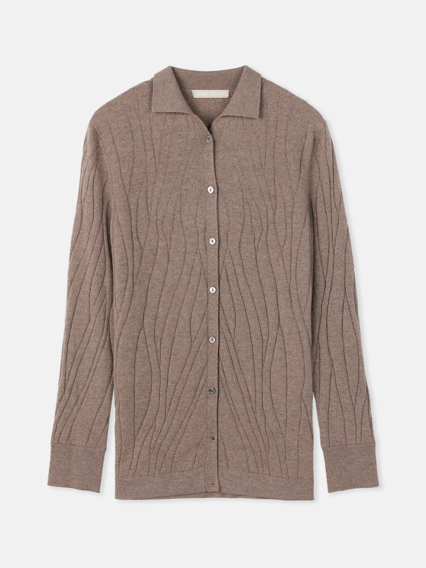 Women's Organic Colour Cashmere Cardigan Taupe - Gobi Cashmere