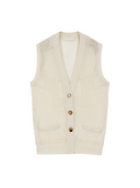 Organic Color Mixed Pattern Cashmere Vest Off White - Gobi Cashmere amazonimage