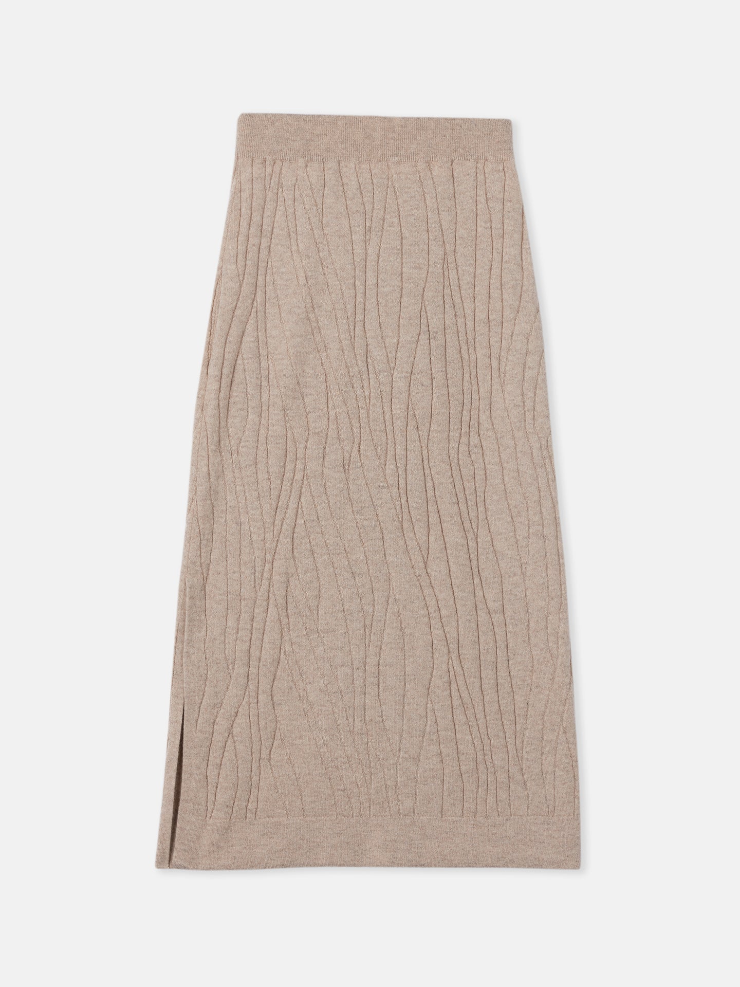 Women's Organic Colour Lightweight Cashmere Skirt Warm Grey - Gobi Cashmere