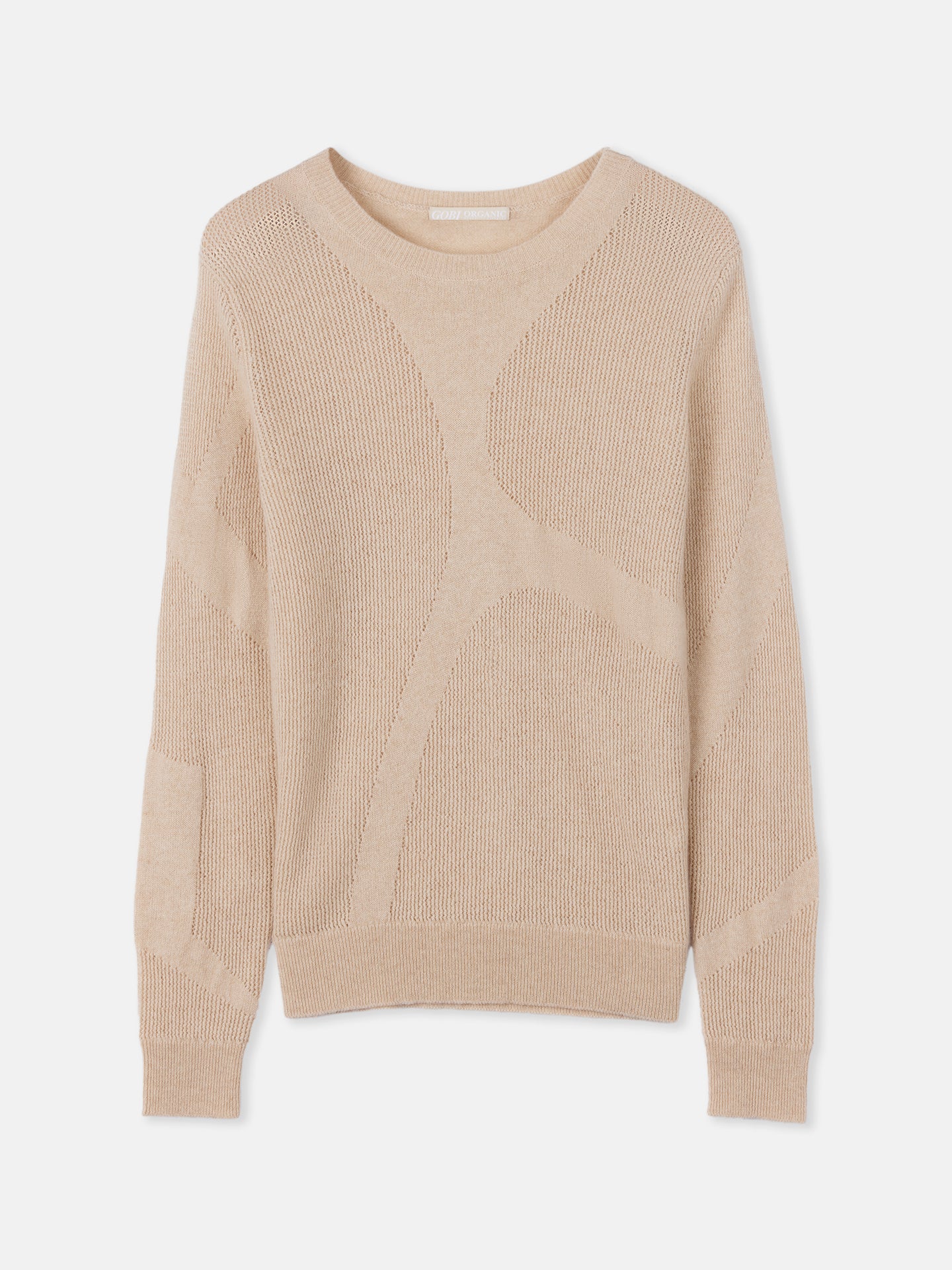 Women's Organic Colour Lightweight cashmere Crewneck Sweater Beige - Gobi Cashmere