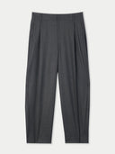 Barrel-Leg Cashmere Pants Charcoal - Gobi Cashmere #color_charcoal