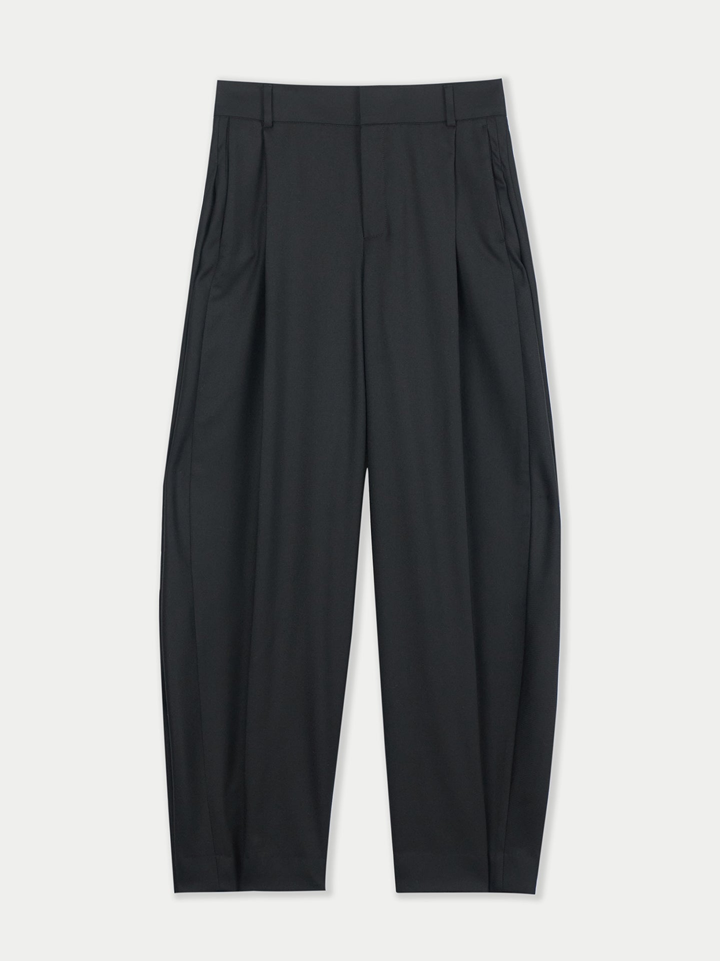 Barrel-Leg Cashmere Pants