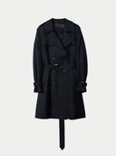 Black trench coat on a white background #color_black