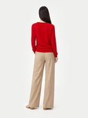 Essential Cashmere V-Neck Sweater Red - Gobi Cashmere #color_red