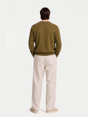 Essential Crewneck Cashmere Sweater Aloe - Gobi Cashmere #color_aloe