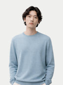 Men's Essential Crewneck Cashmere Sweater - Classic Fit Cloud Blue - Gobi Cashmere #color_cloud-blue