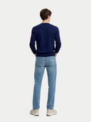 Cashmere Silk C-Neck Sweater Mood Indigo - Gobi Cashmere #color_mood-indigo