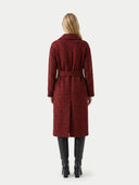back view of a red coat from behind on a white background #color_red