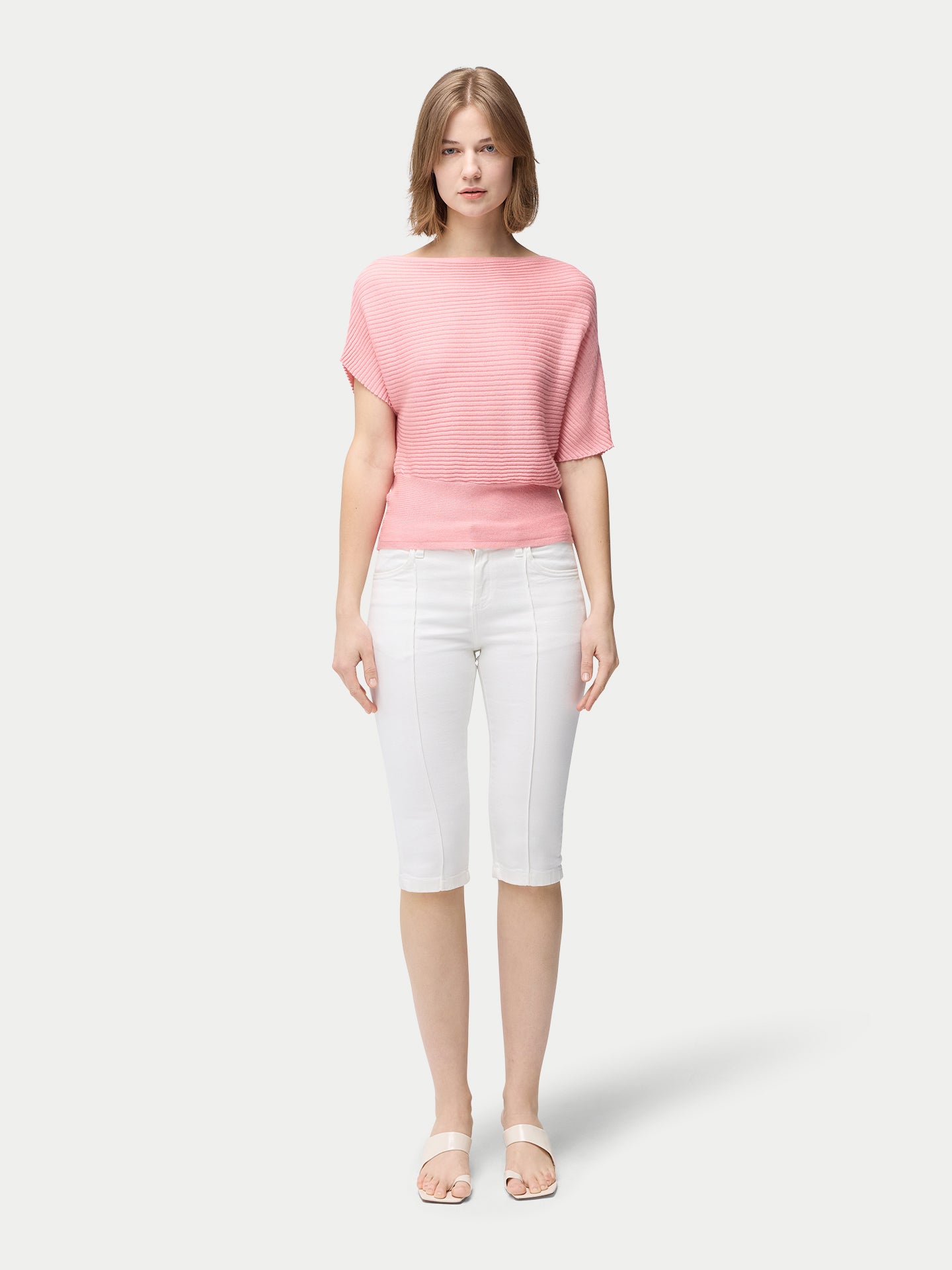 Short Dolman Sleeve Cashmere Sweater