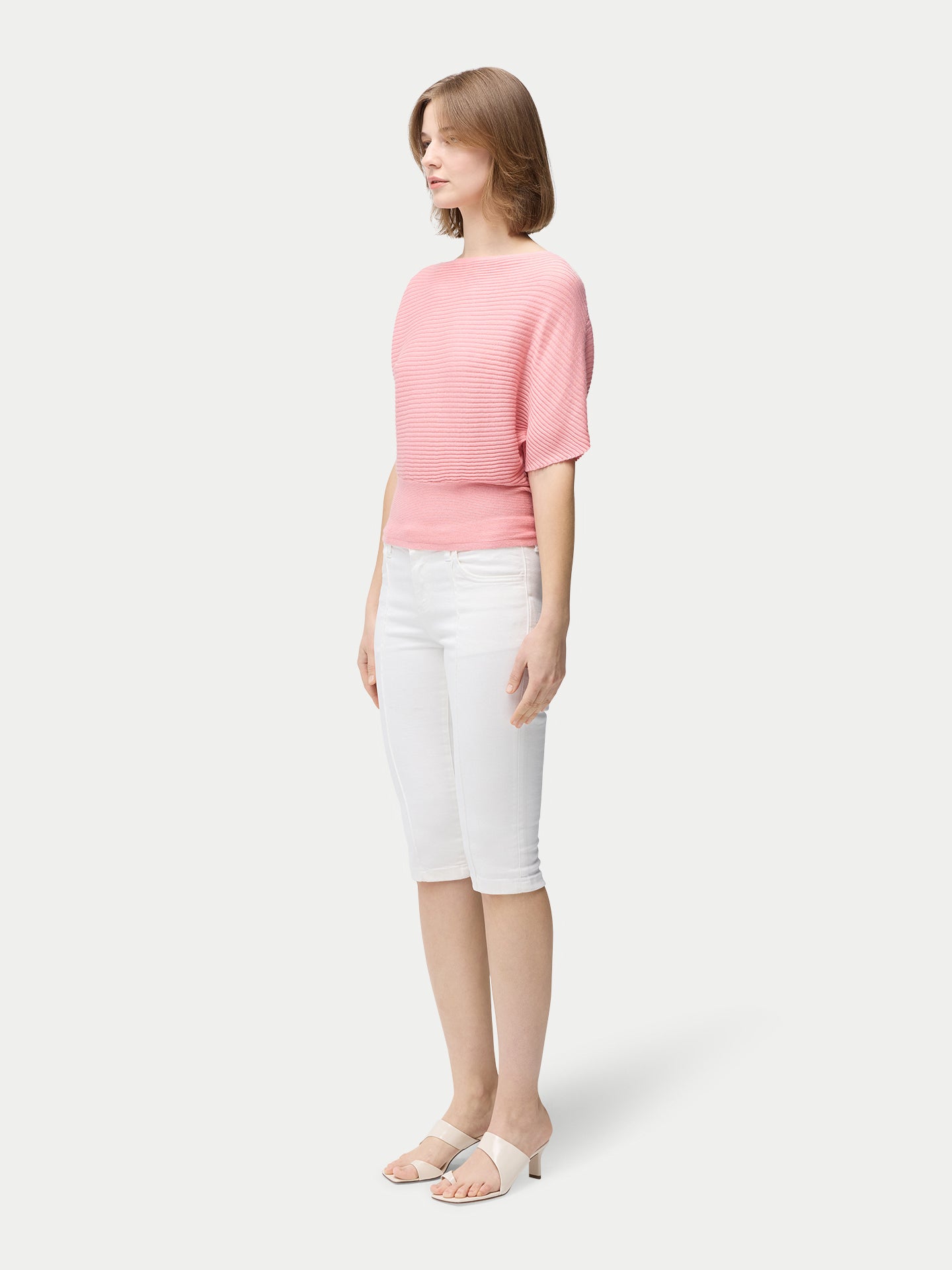 Short Dolman Sleeve Cashmere Sweater