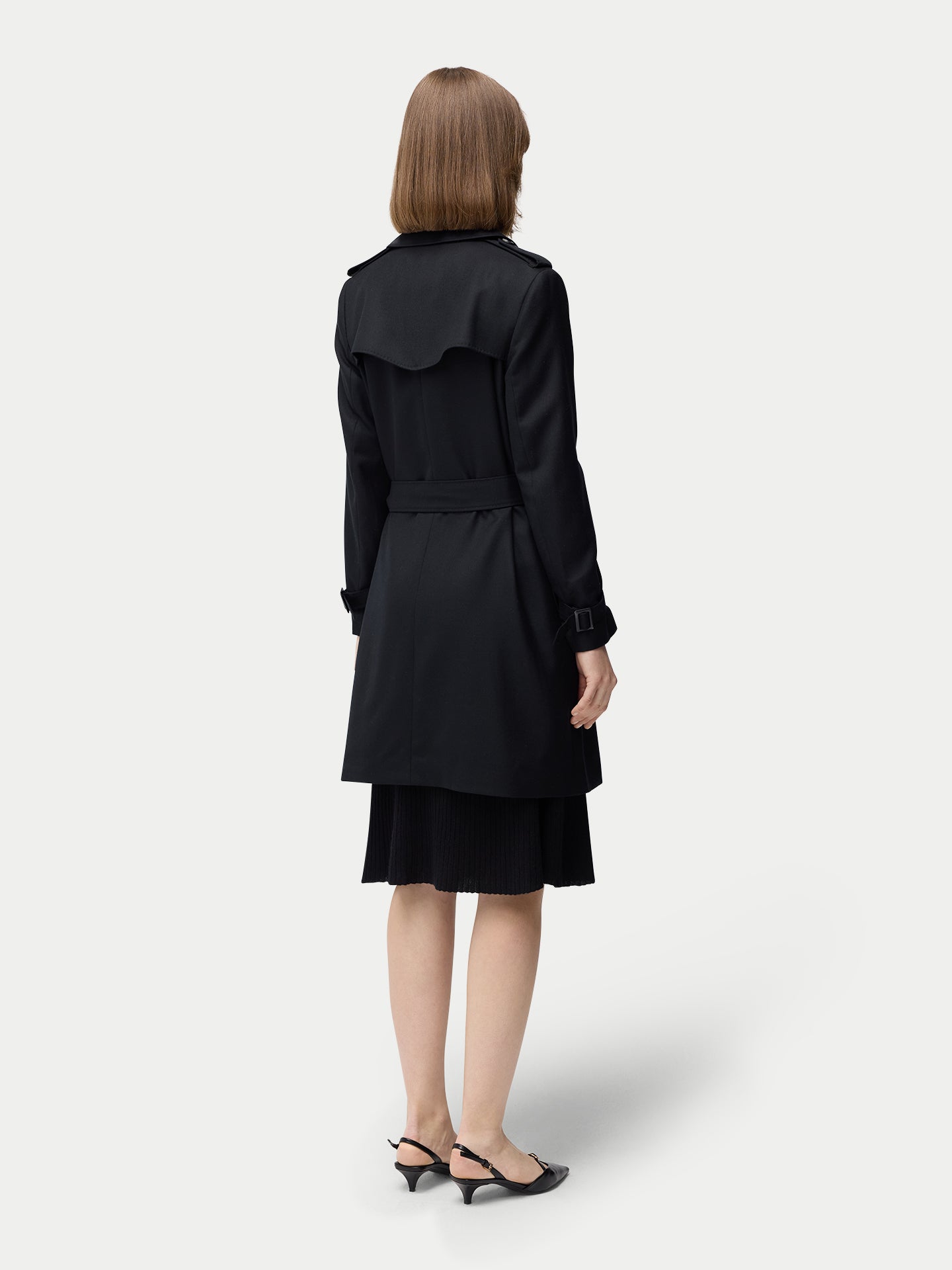 Double Breasted Cashmere Trench Coat