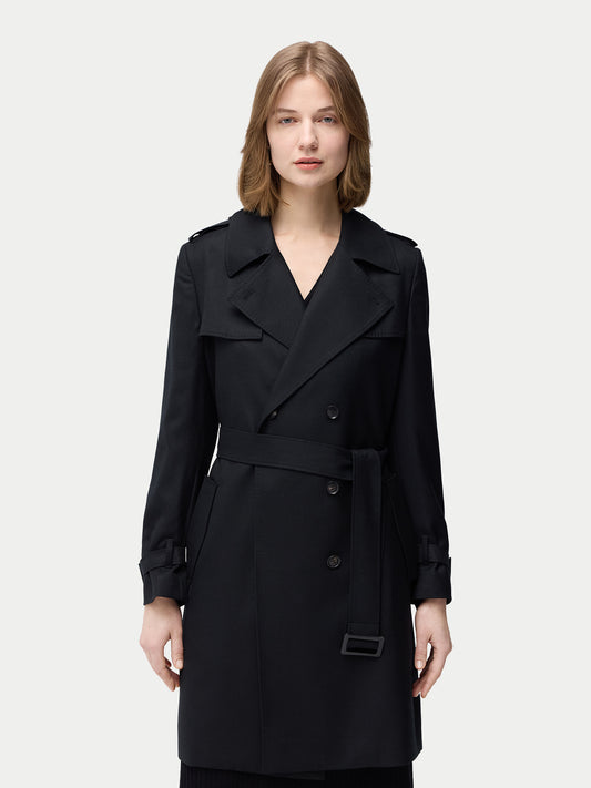 Double Breasted Cashmere Trench Coat