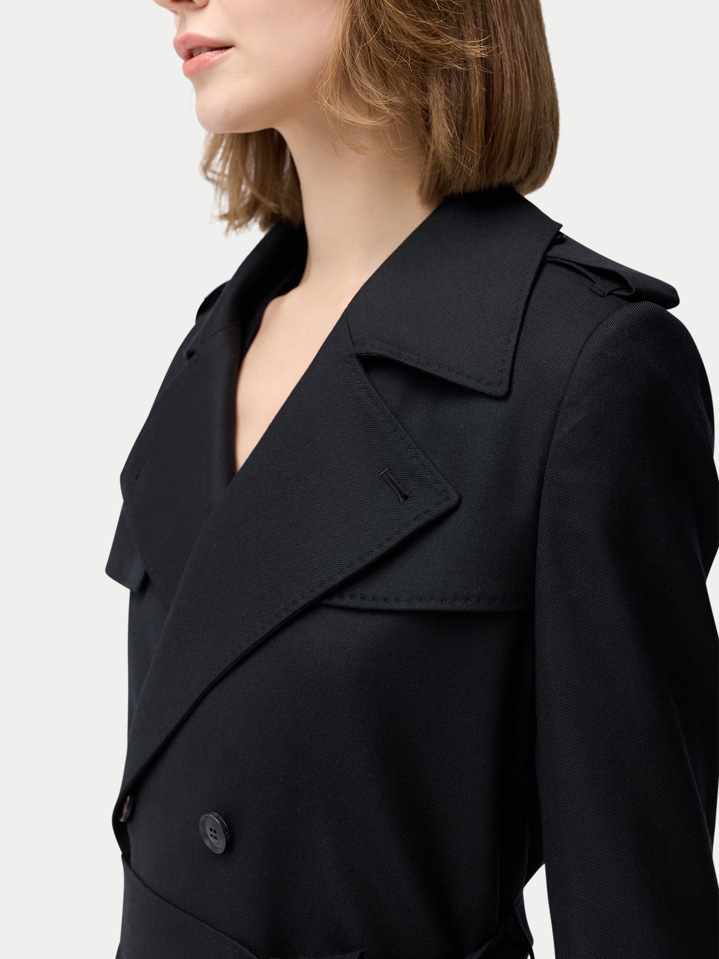 Double Breasted Cashmere Trench Coat