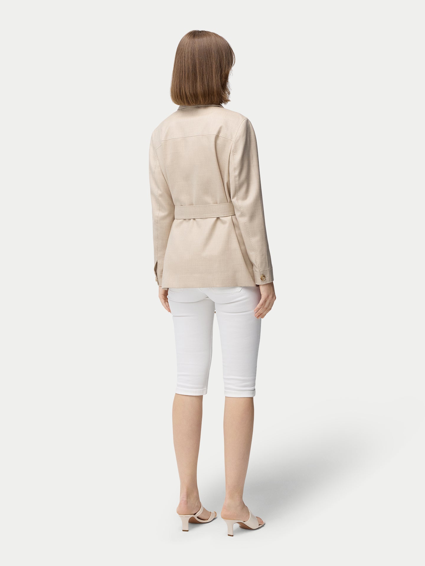 Organic Color Belted Cashmere Safari Jacket