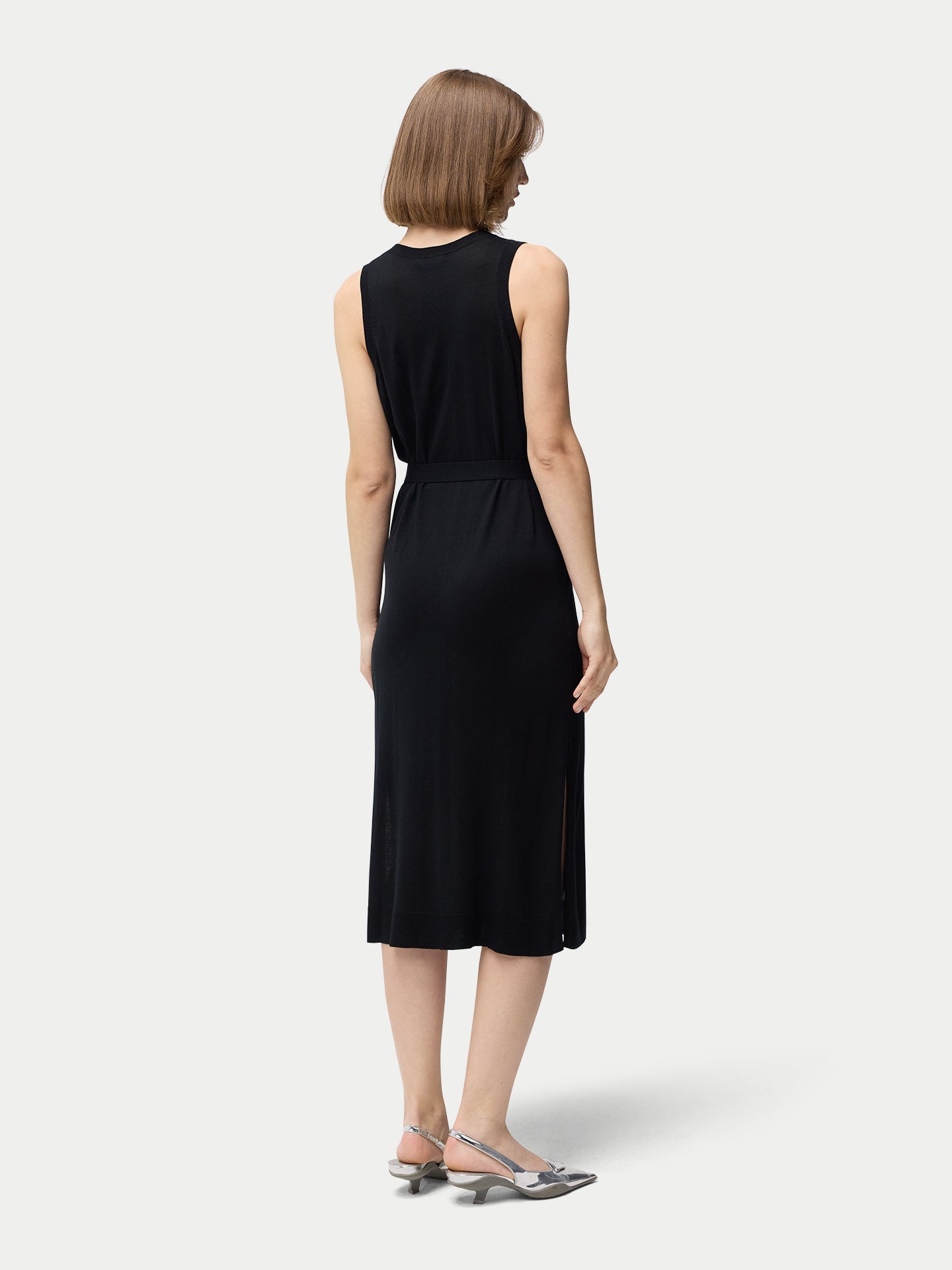 V-neck Silk Cashmere  Dress