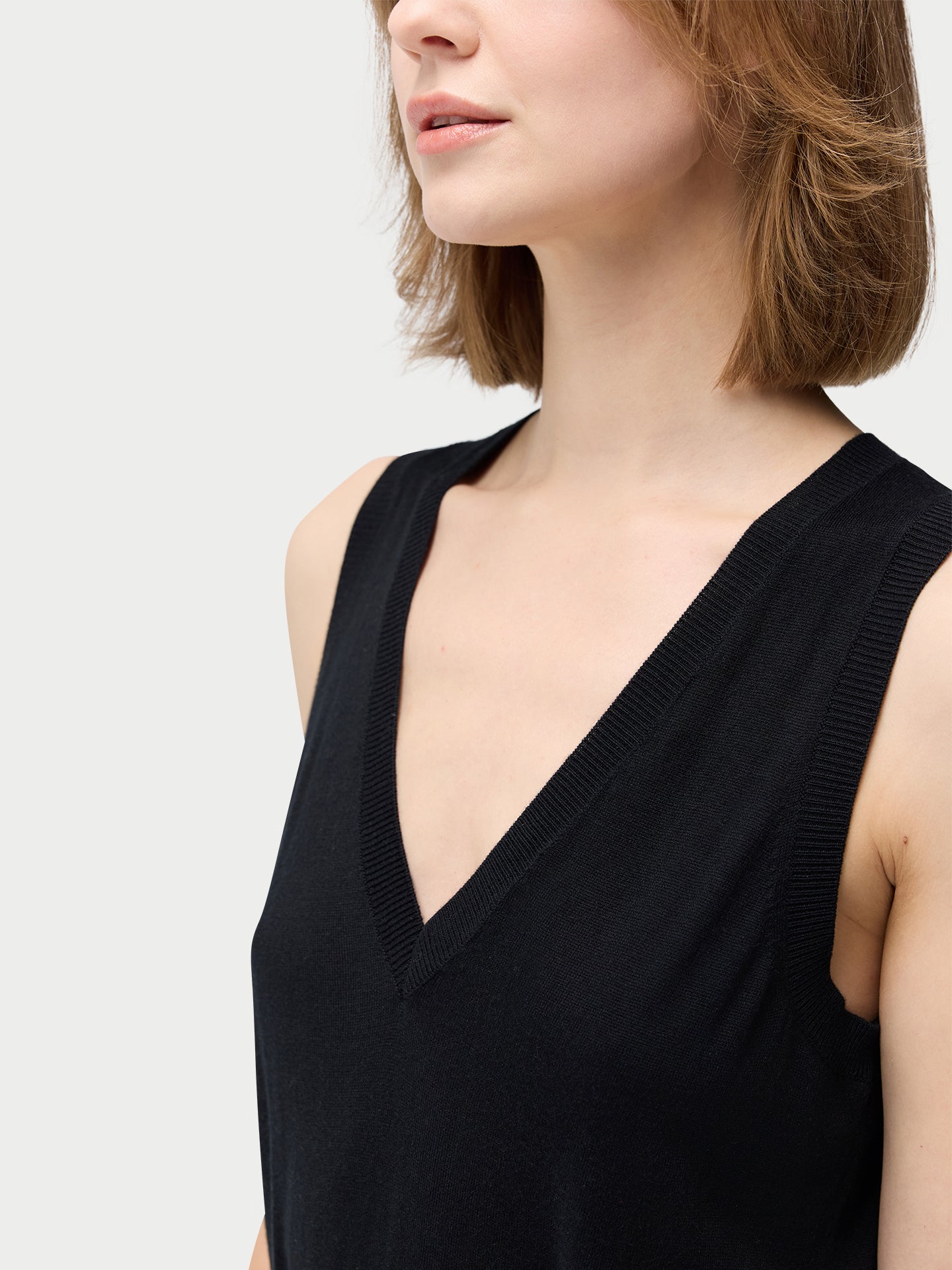 V-neck Silk Cashmere  Dress