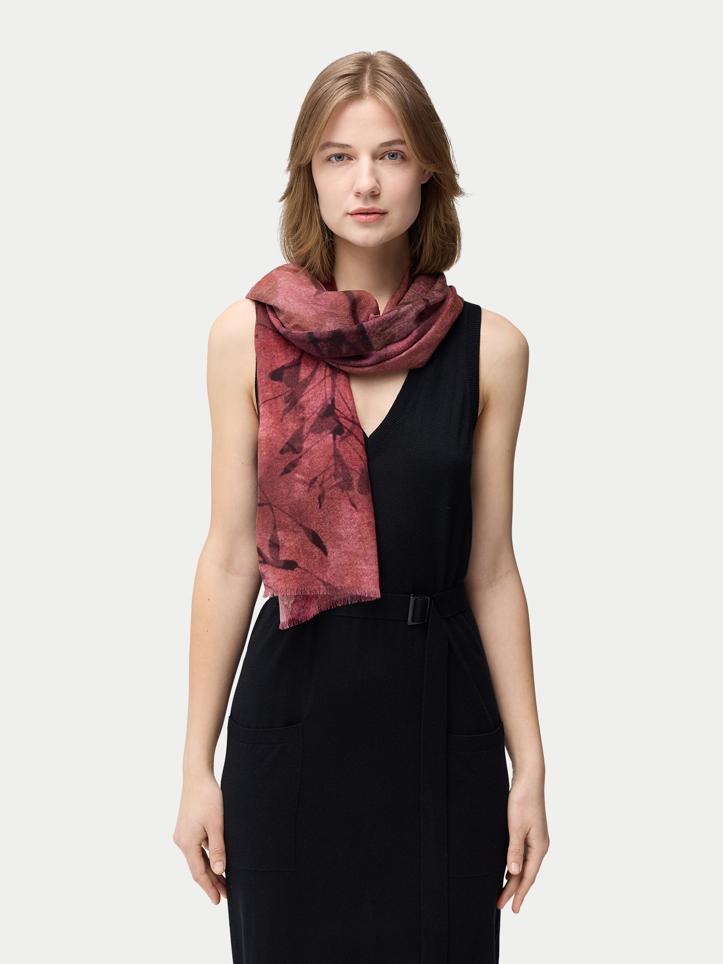 Abstract Floral Printed Cashmere Shawl