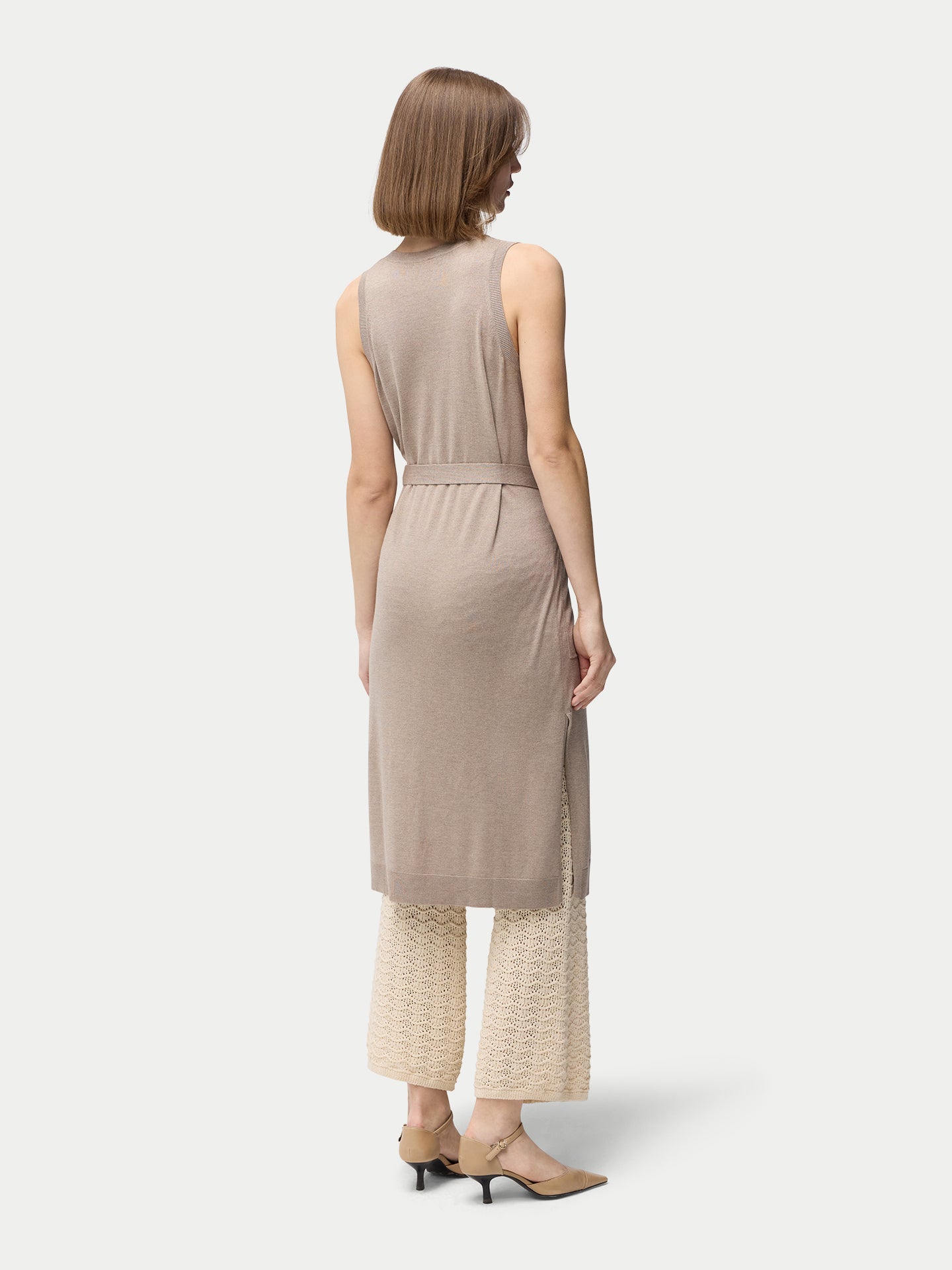 V-neck Silk Cashmere  Dress