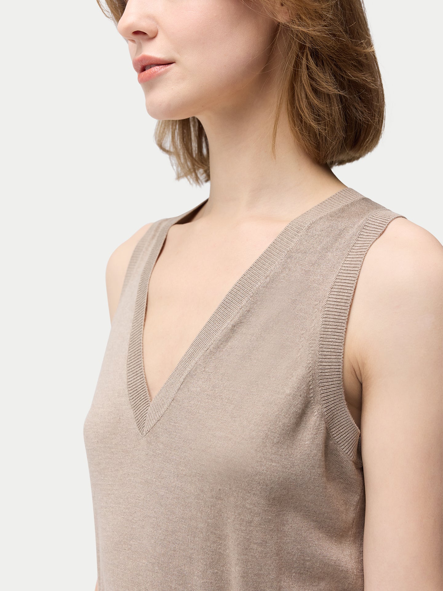 V-neck Silk Cashmere  Dress