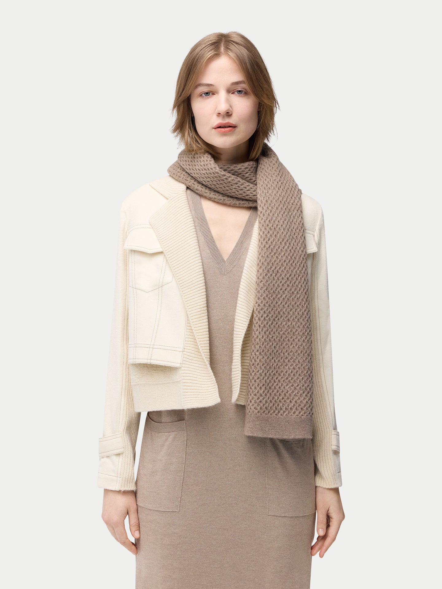 Organic Color Textured Cashmere Scarf
