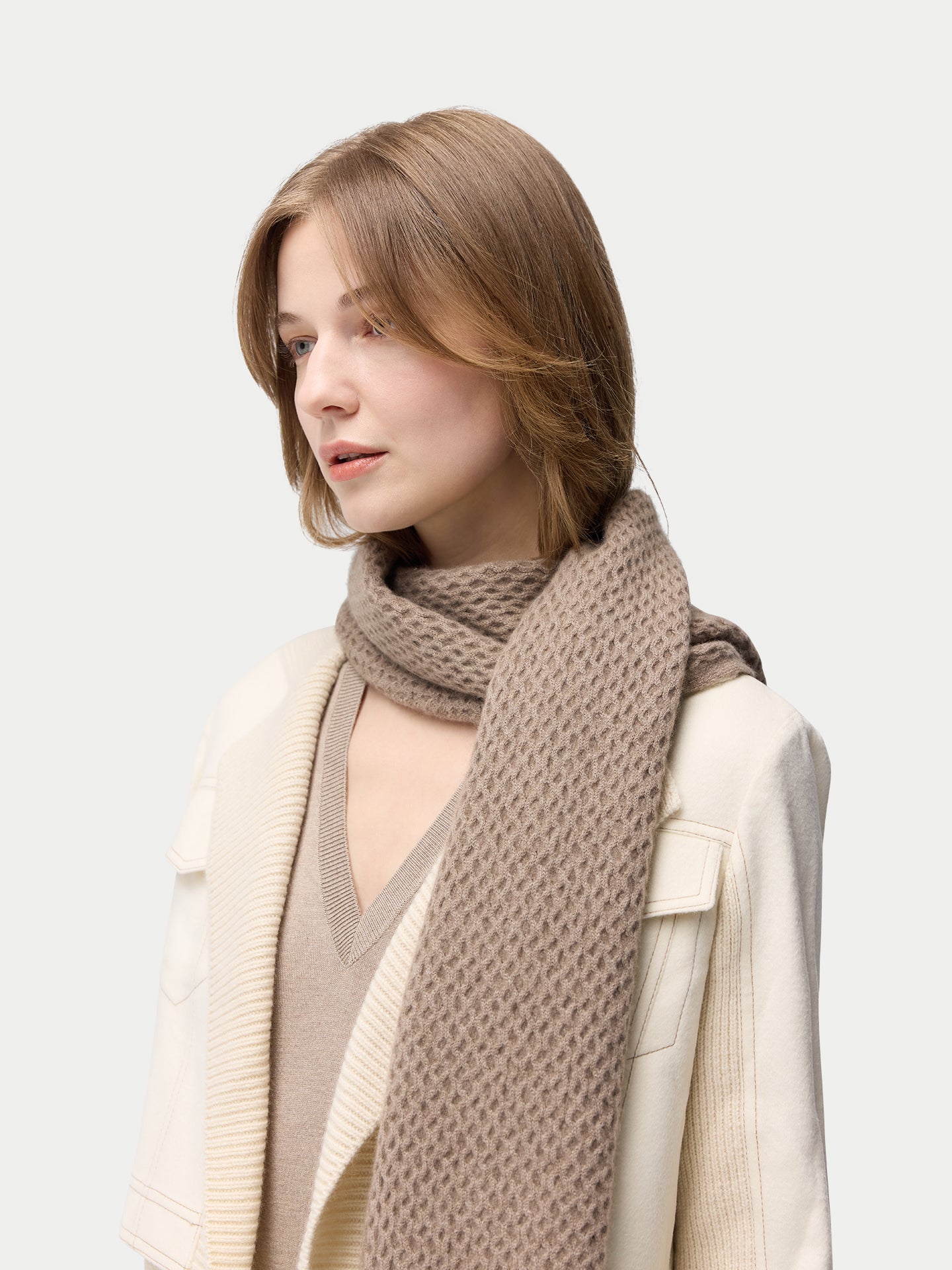 Organic Color Textured Cashmere Scarf