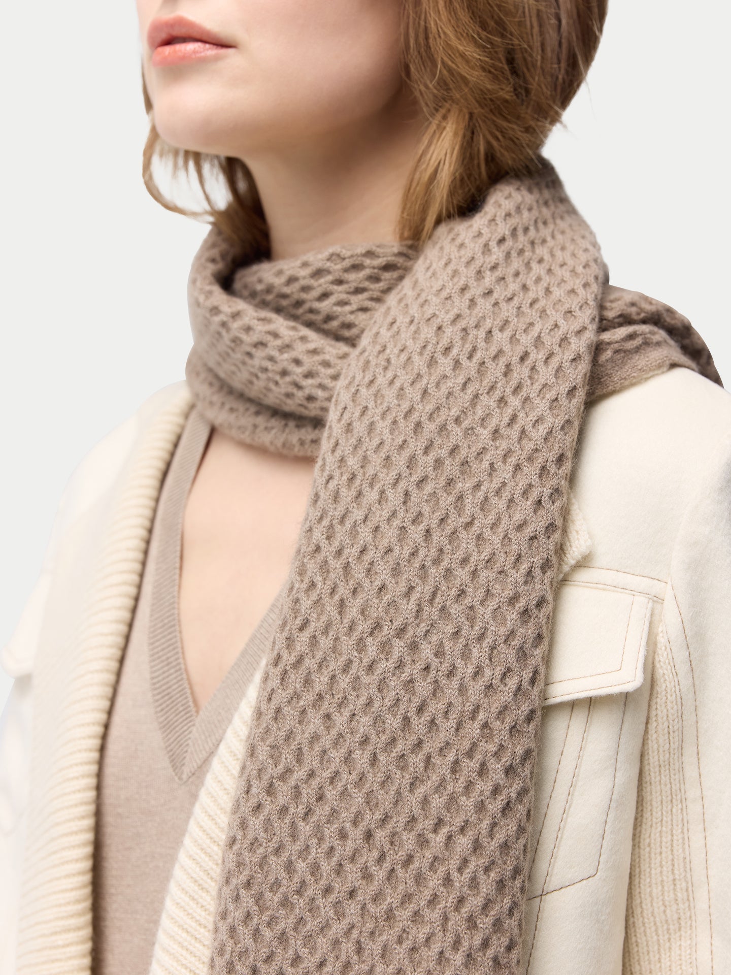 Organic Color Textured Cashmere Scarf