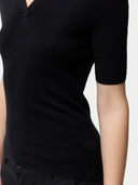 close up of a black top  #color_black