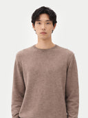 Organic Color Essential Crewneck Cashmere Sweater Taupe - Gobi Cashmere #color_taupe