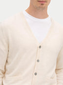 Essential Cashmere V-Neck Cardigan Marshmallow - Gobi Cashmere #color_marshmallow