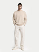 Organic Color Essential Crewneck Cashmere Sweater Beige - Gobi Cashmere #color_beige