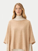 Organic Color Cashmere Boat-Neck Poncho Beige - Gobi Cashmere #color_beige