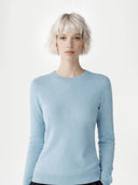 Essential Cashmere Crewneck Sweater Cloud Blue - Gobi Cashmere #color_cloud-blue