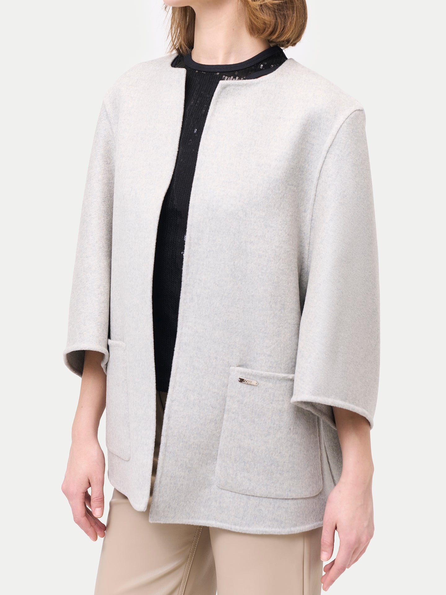 Women's Cashmere Poncho Jacket with Pockets Dawn Blue | GOBI Cashmere